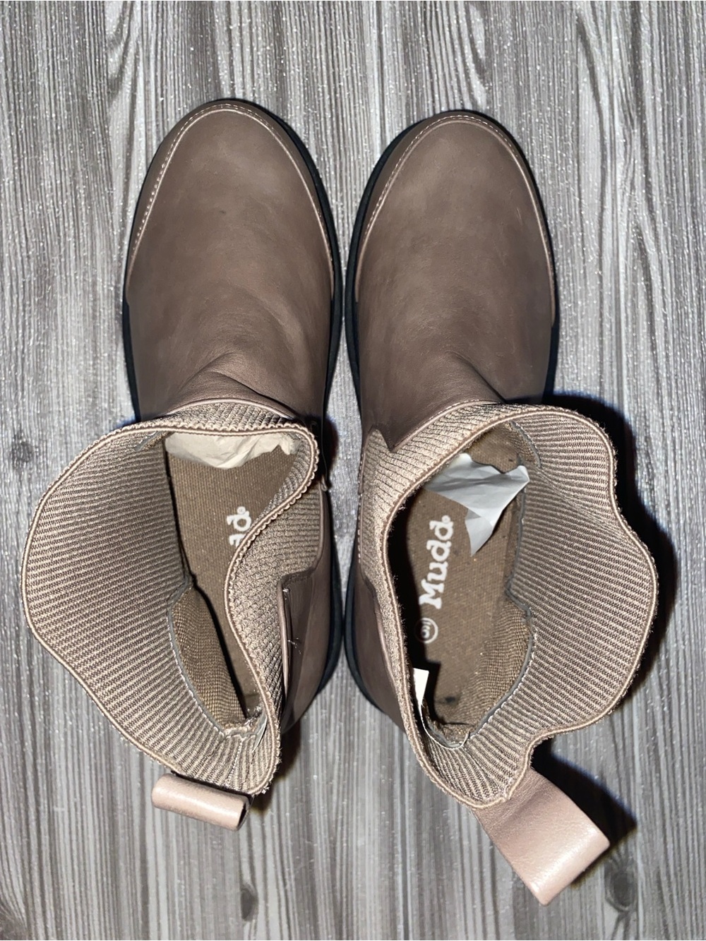 Mudd Taupe Chelsea Lug Ankle Boots - Picture 3 of 5